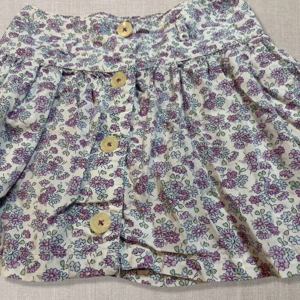 OshKosh B’gosh Girls Floral Button Front Skort Skirt Size 6X Cottagecore